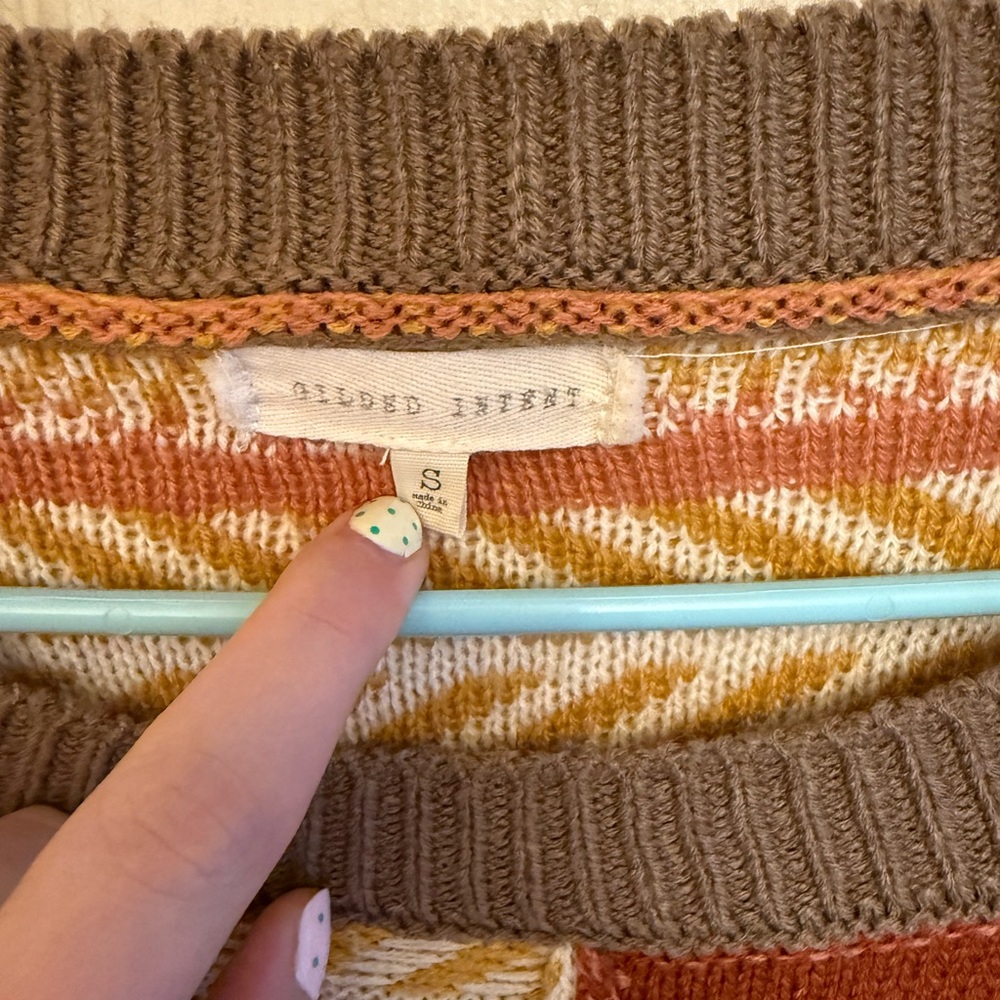 Gilded Intent Multicolor Patchwork Sweater - image 3